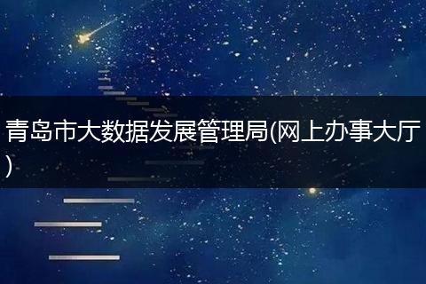 青岛市大数据发展管理局(网上办事大厅)