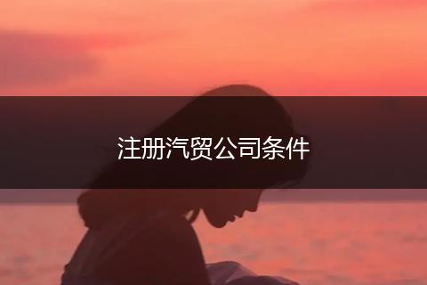 注册汽贸公司条件