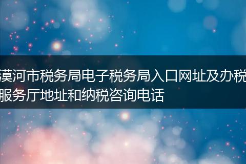 漠河市税务局电子税务局入口网址及办税服务厅地址和纳税咨询电话