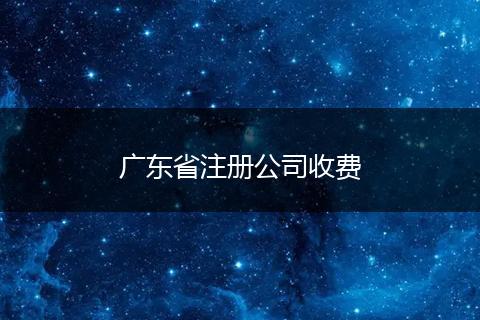 广东省注册公司收费