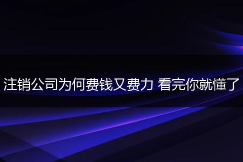 注销公司为何费钱又费力 看完你就懂了