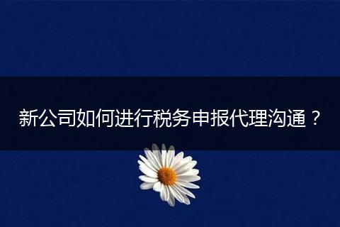 新公司如何进行税务申报代理沟通？