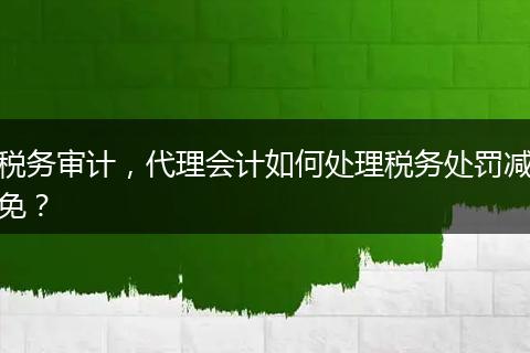 税务审计，代理会计如何处理税务处罚减免？