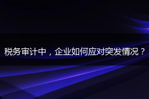 税务审计中，企业如何应对突发情况？