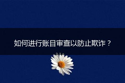 如何进行账目审查以防止欺诈？