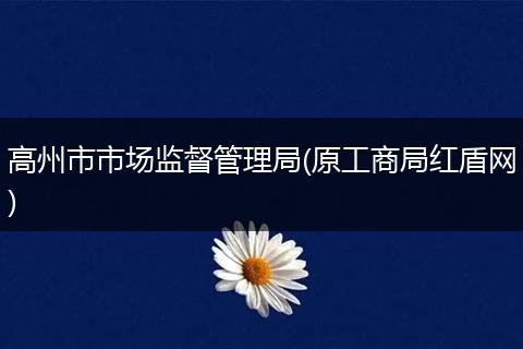 高州市市场监督管理局(原工商局红盾网)