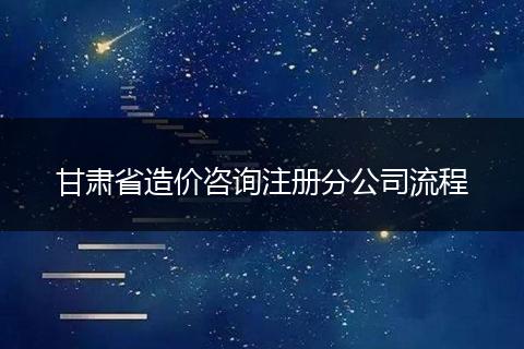 甘肃省造价咨询注册分公司流程