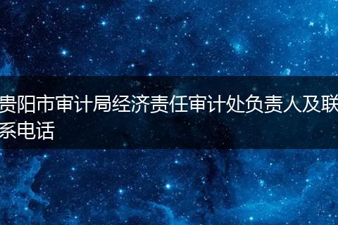 贵阳市审计局经济责任审计处负责人及联系电话
