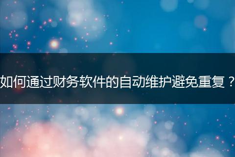 如何通过财务软件的自动维护避免重复？