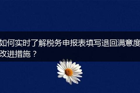 如何实时了解税务申报表填写退回满意度改进措施？