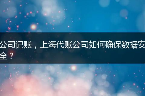 公司记账，上海代账公司如何确保数据安全？