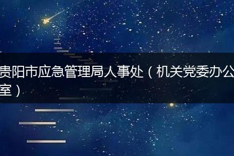 贵阳市应急管理局人事处（机关党委办公室）