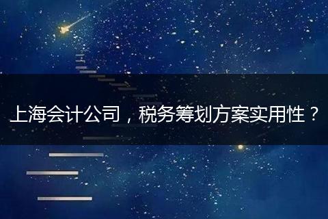 上海会计公司，税务筹划方案实用性？