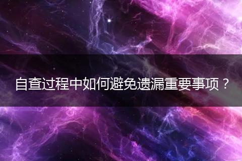 自查过程中如何避免遗漏重要事项？