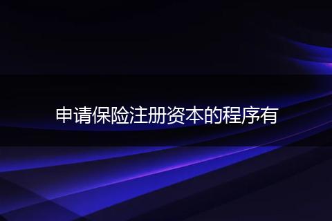 申请保险注册资本的程序有