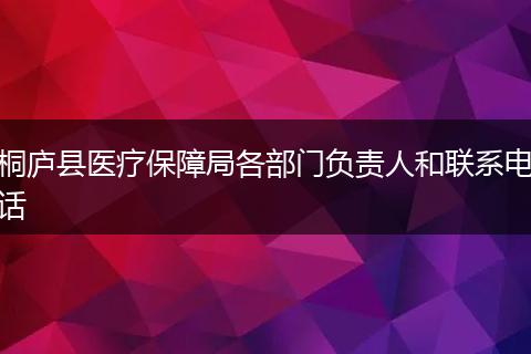 桐庐县医疗保障局各部门负责人和联系电话