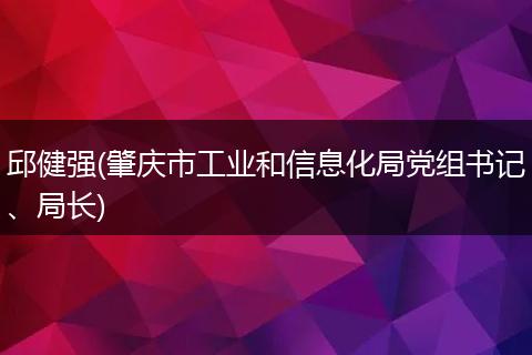 邱健强(肇庆市工业和信息化局党组书记、局长)