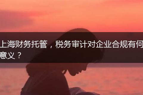 上海财务托管，税务审计对企业合规有何意义？