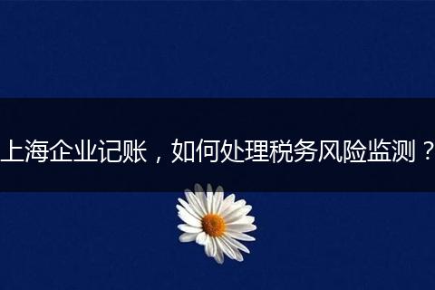 上海企业记账，如何处理税务风险监测？