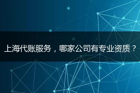 上海代账服务，哪家公司有专业资质？