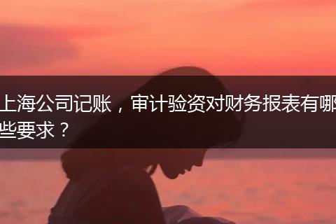 上海公司记账，审计验资对财务报表有哪些要求？