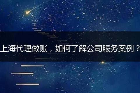 上海代理做账，如何了解公司服务案例？