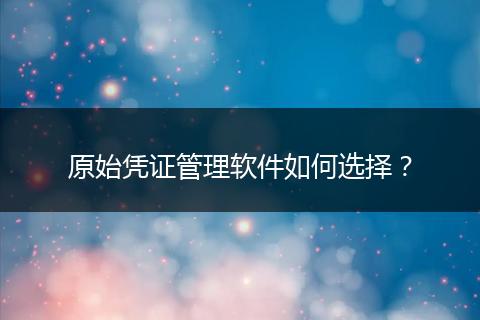 原始凭证管理软件如何选择？