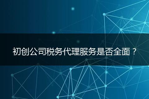 初创公司税务代理服务是否全面？