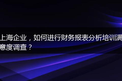 上海企业，如何进行财务报表分析培训满意度调查？