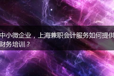 中小微企业，上海兼职会计服务如何提供财务培训？