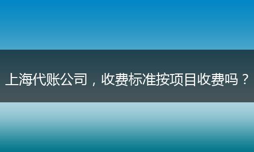 上海代账公司，收费标准按项目收费吗？