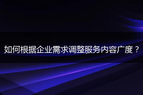 如何根据企业需求调整服务内容广度？