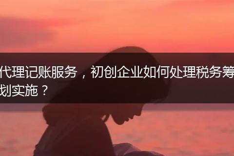 代理记账服务，初创企业如何处理税务筹划实施？