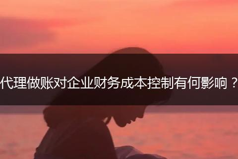 代理做账对企业财务成本控制有何影响？