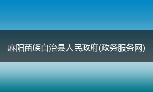 麻阳苗族自治县人民政府(政务服务网)