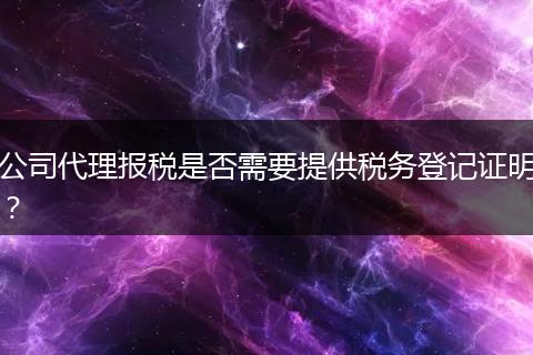 公司代理报税是否需要提供税务登记证明？