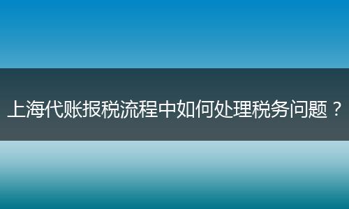 上海代账报税流程中如何处理税务问题？