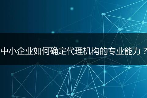 中小企业如何确定代理机构的专业能力？
