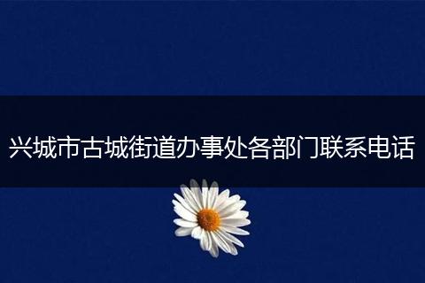兴城市古城街道办事处各部门联系电话