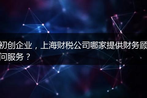 初创企业，上海财税公司哪家提供财务顾问服务？