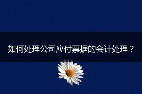 如何处理公司应付票据的会计处理？