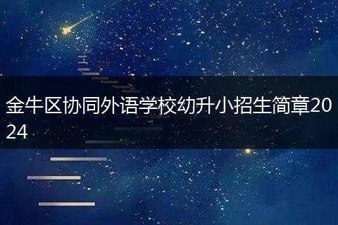 金牛区协同外语学校幼升小招生简章2024