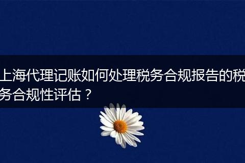 上海代理记账如何处理税务合规报告的税务合规性评估？