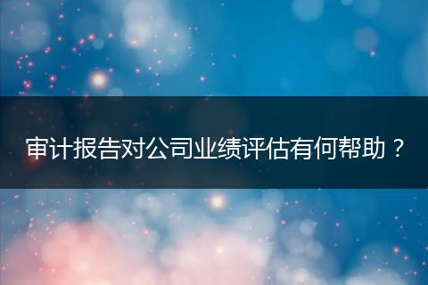 审计报告对公司业绩评估有何帮助？