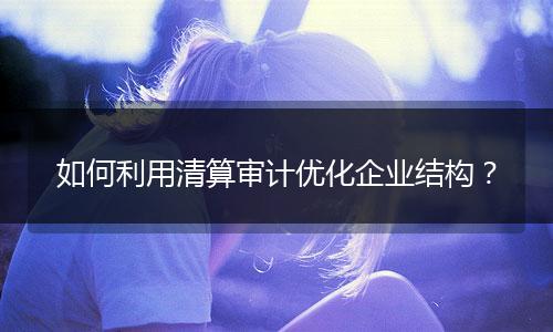 如何利用清算审计优化企业结构？