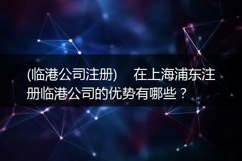(临港公司注册)    在上海浦东注册临港公司的优势有哪些？