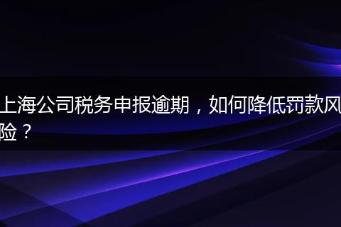 上海公司税务申报逾期，如何降低罚款风险？