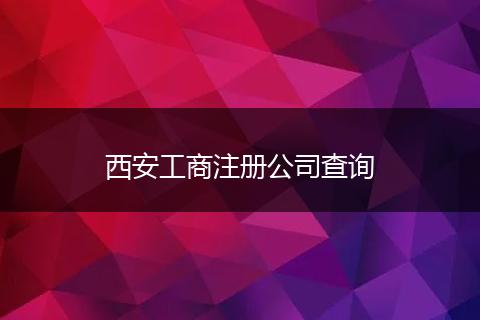 西安工商注册公司查询