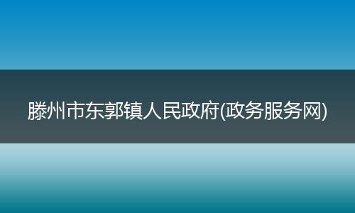 滕州市东郭镇人民政府(政务服务网)
