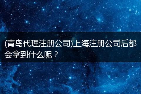 (青岛代理注册公司)上海注册公司后都会拿到什么呢？